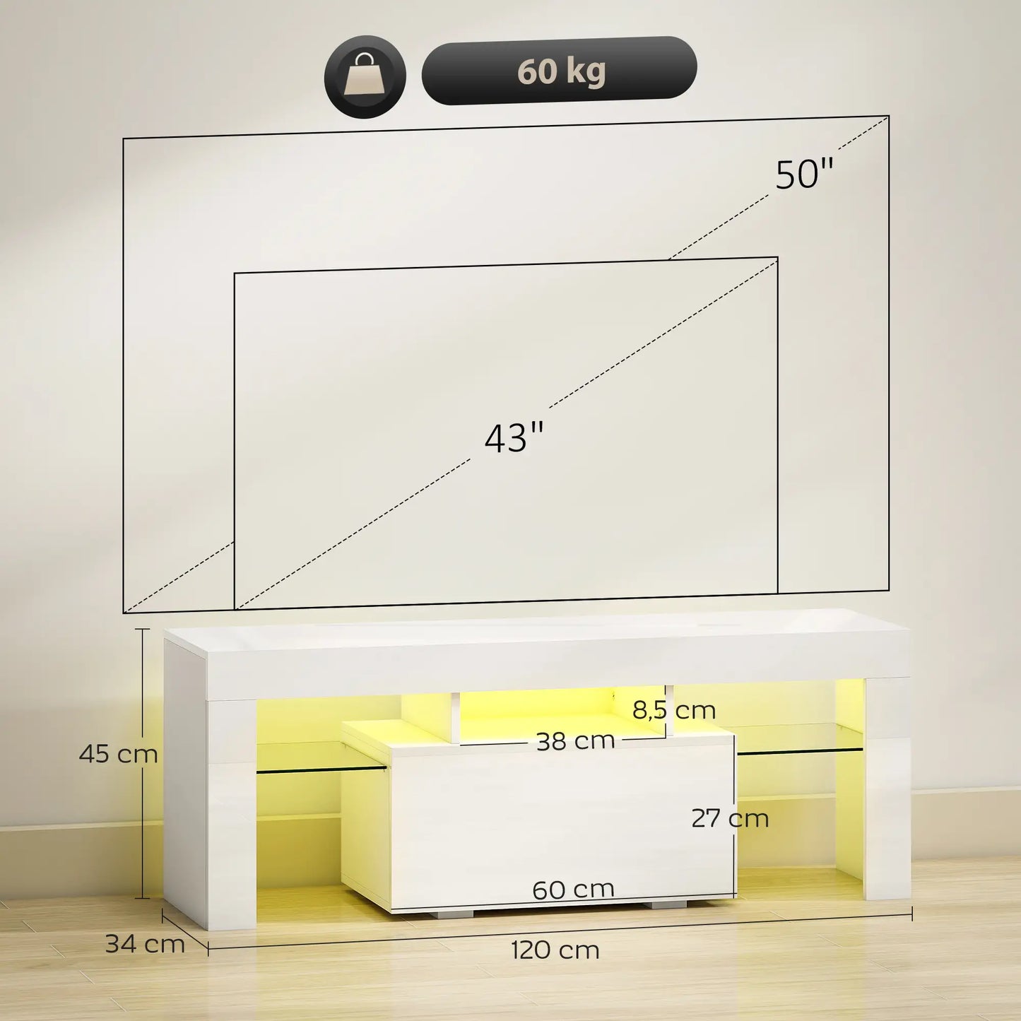 MUEBLE TV LED RGB 120 CM image 6