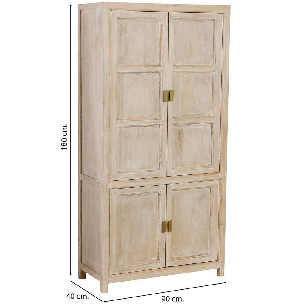 ARMARIO ALMA DE MADERA BLANCA 4 PUERTAS image 2