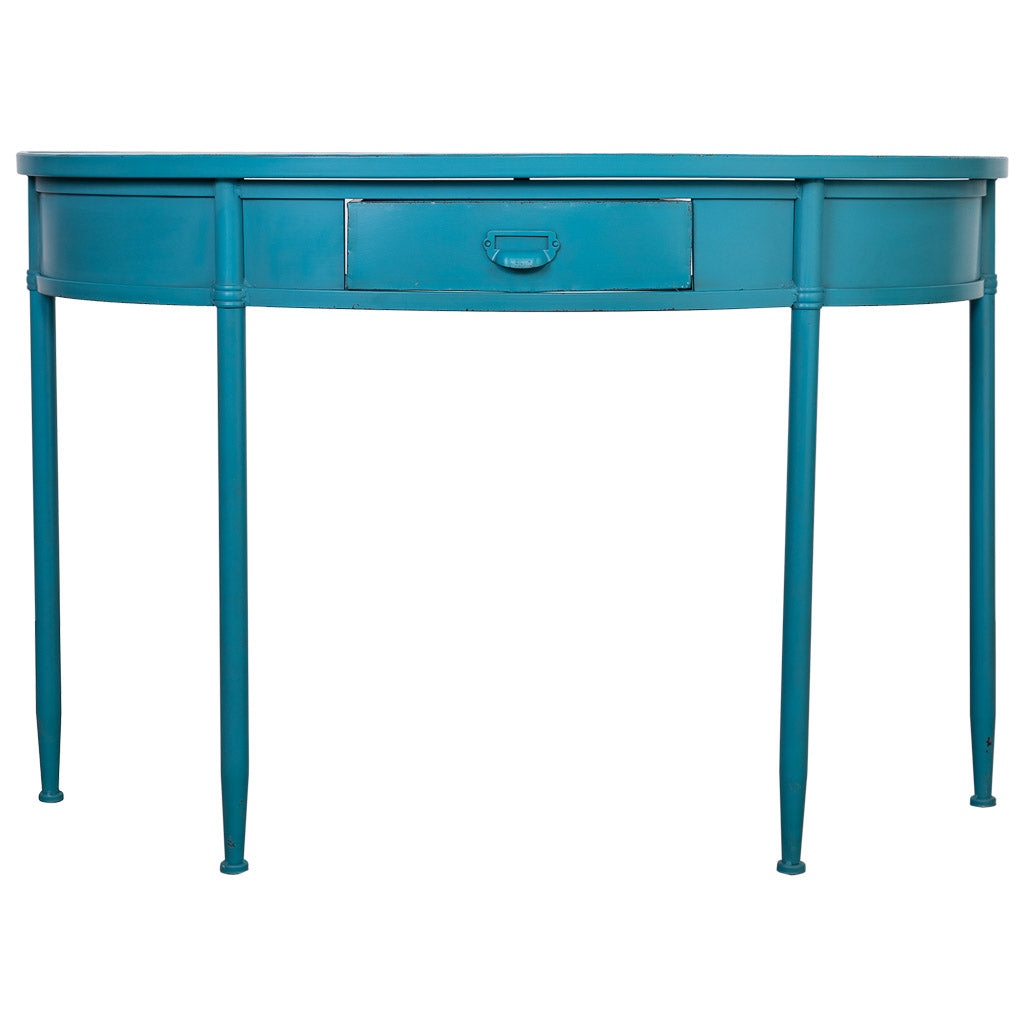 RECIBIDOR ALKA DE METAL AZUL ENVEJECIDO 1 CAJÓN image 6