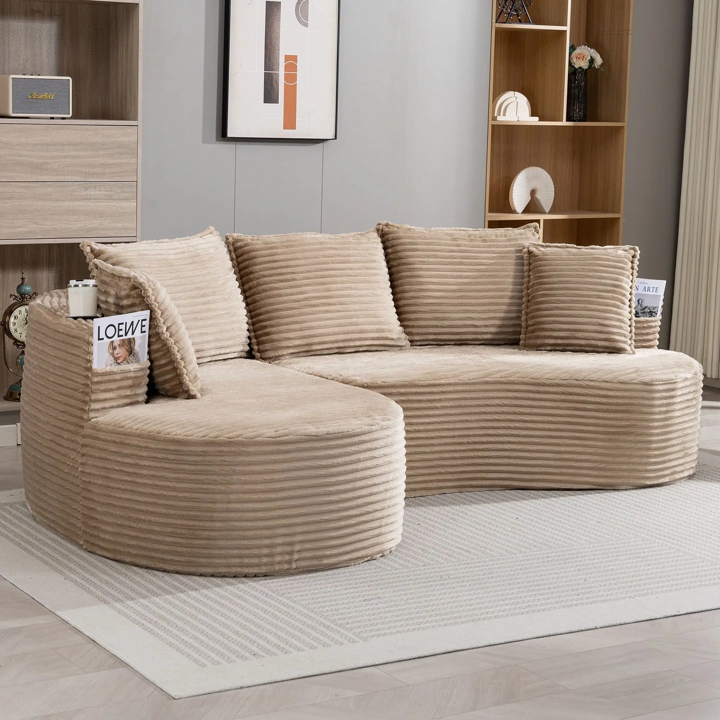 🛋️ BOGESOFA DE PANA – DISEÑO CONFORTABLE, PORTAVASOS Y COJINES