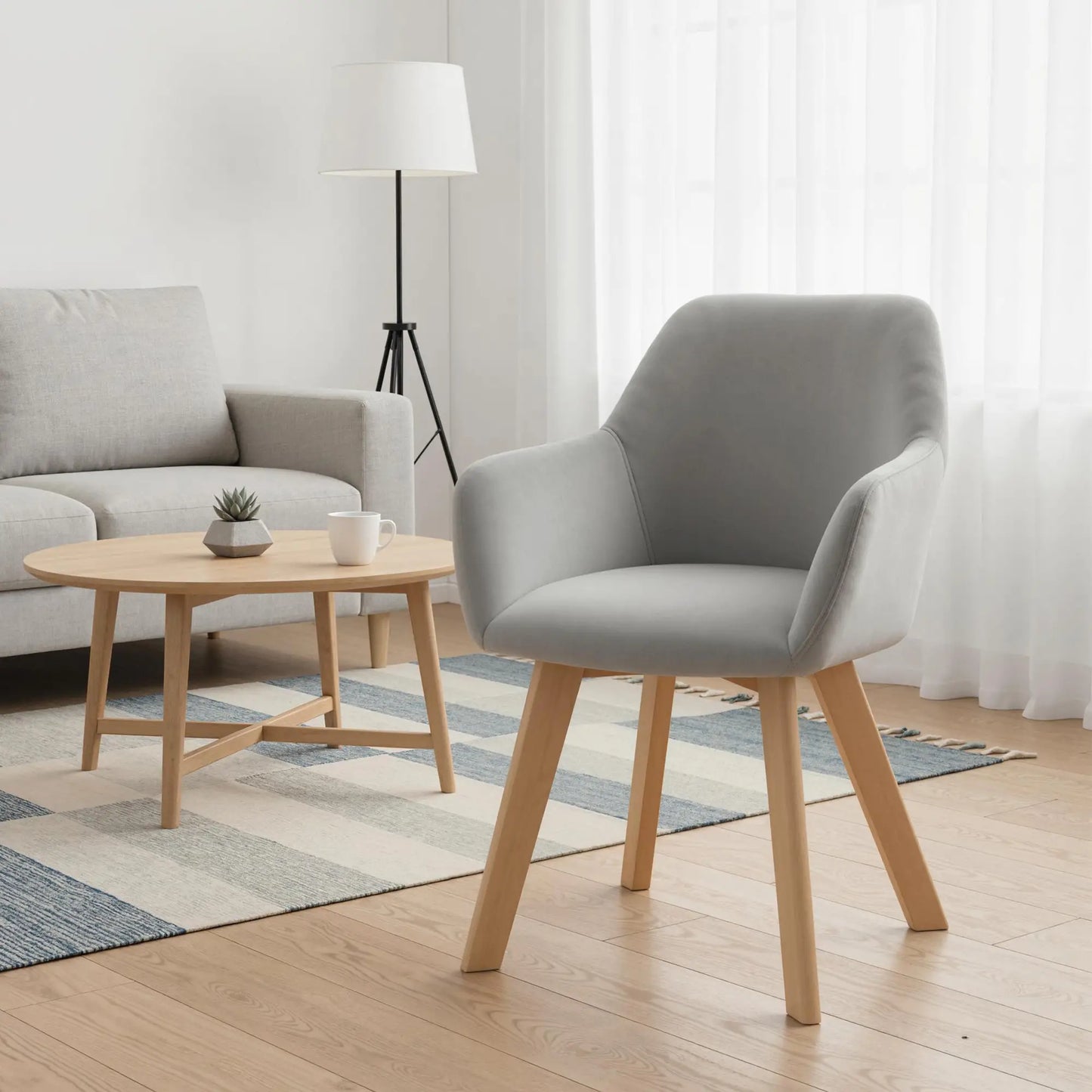 JUEGO DE 2 SILLAS DE COMEDOR TERCIPELO GRIS – MODELO LUNA image 6