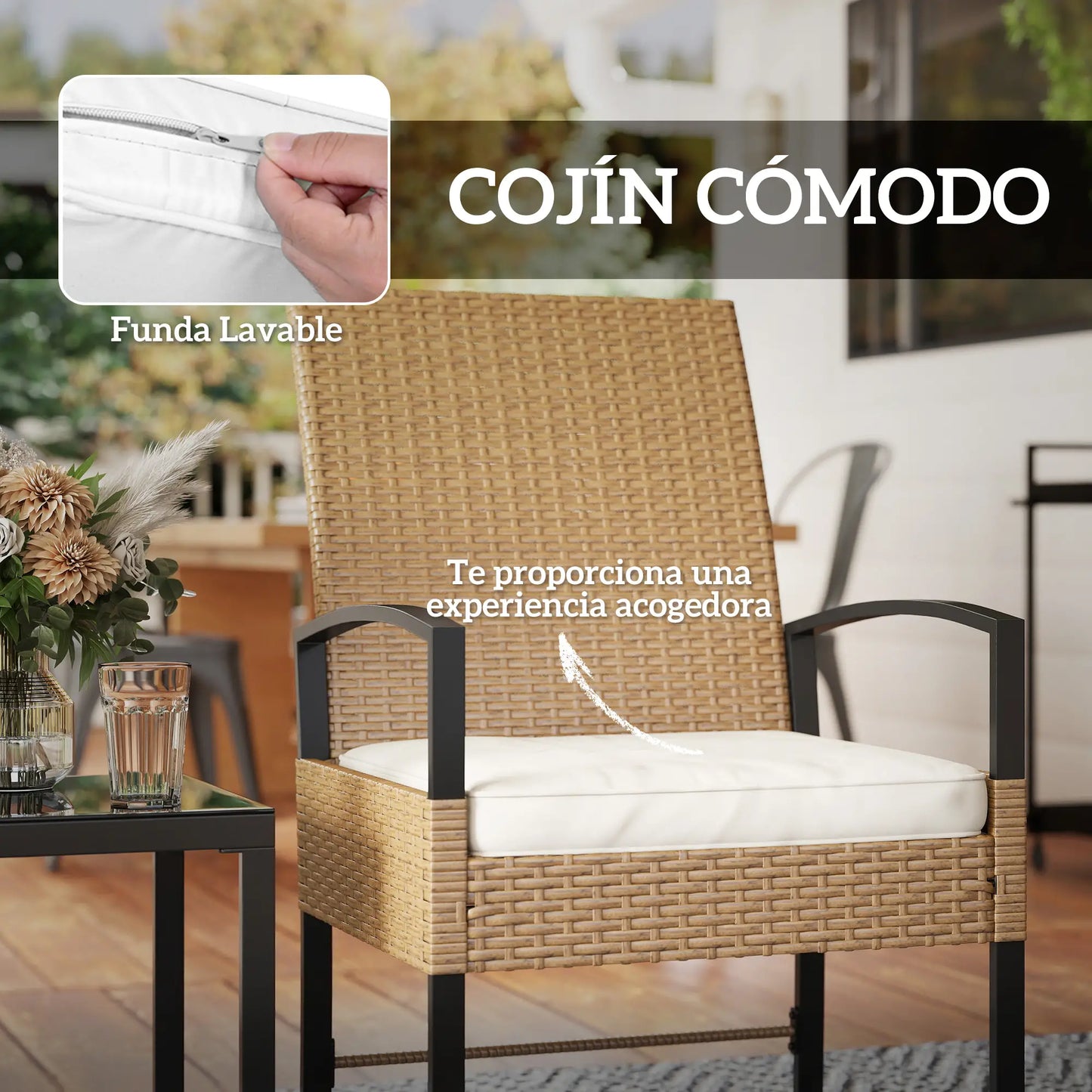 CONJUNTO DE JARDÍN DE RATÁN RELAX GARDEN COMFORT 3 image 7