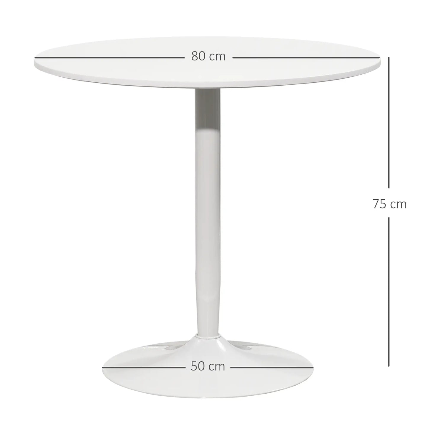 MESA DE COMEDOR REDONDA 80 CM BLANCA O NEGRA – MODELO NÁPOLES image 2