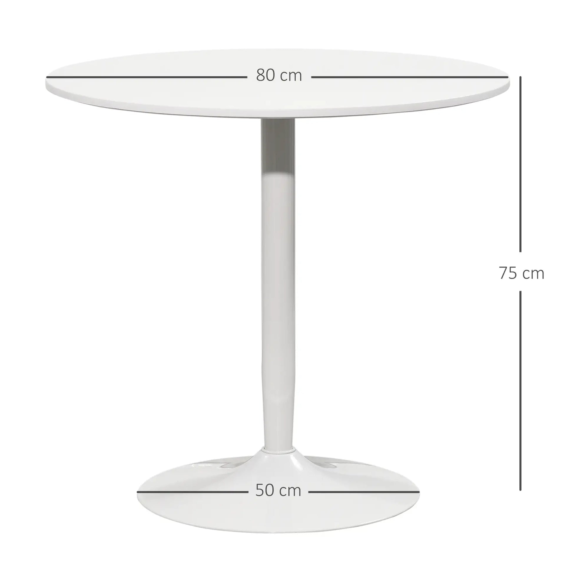 MESA DE COMEDOR REDONDA 80 CM BLANCA O NEGRA – MODELO NÁPOLES image 2