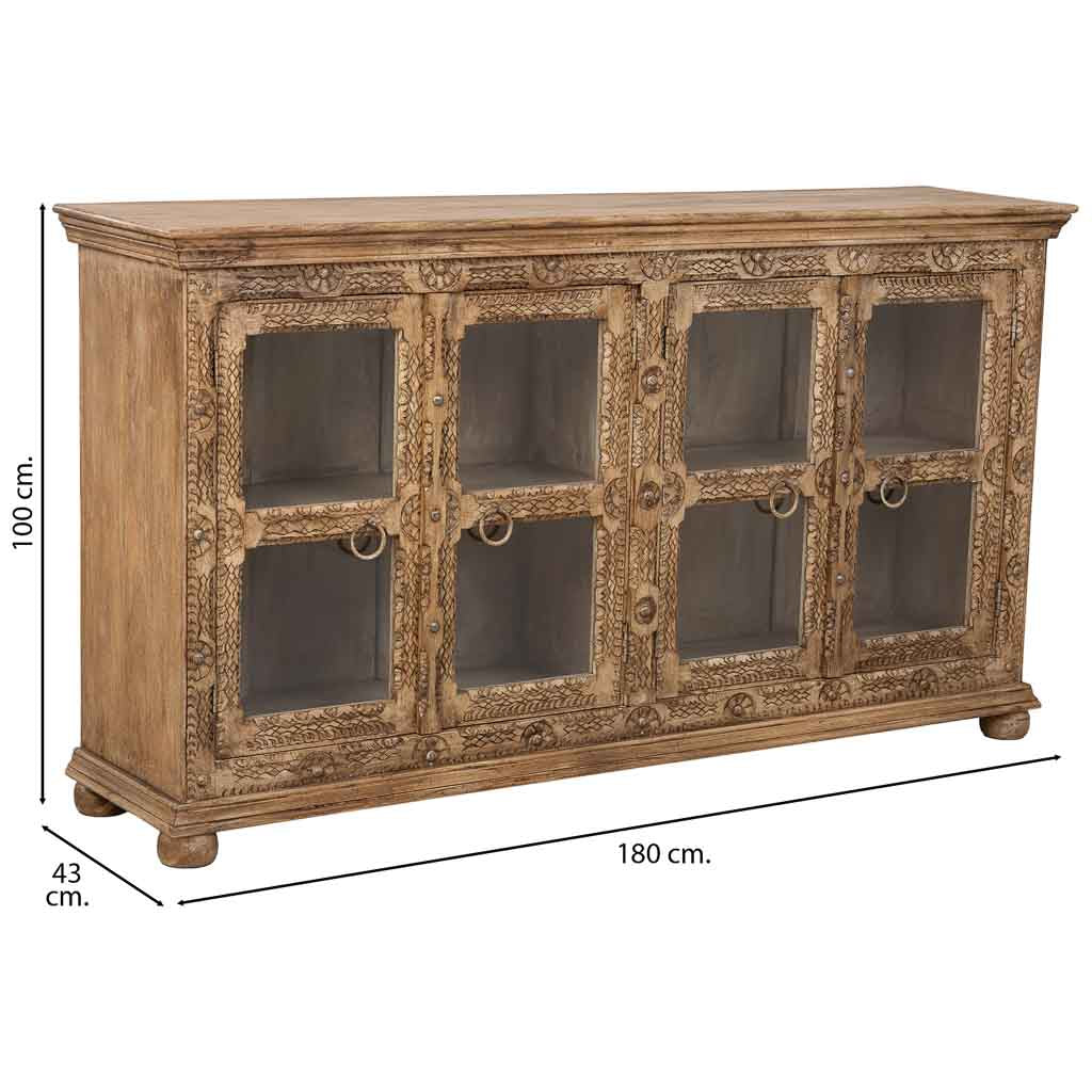 APARADOR DALIAN ARTESANAL GRAN FORMATO MARRÓN ENVEJECIDO image 5