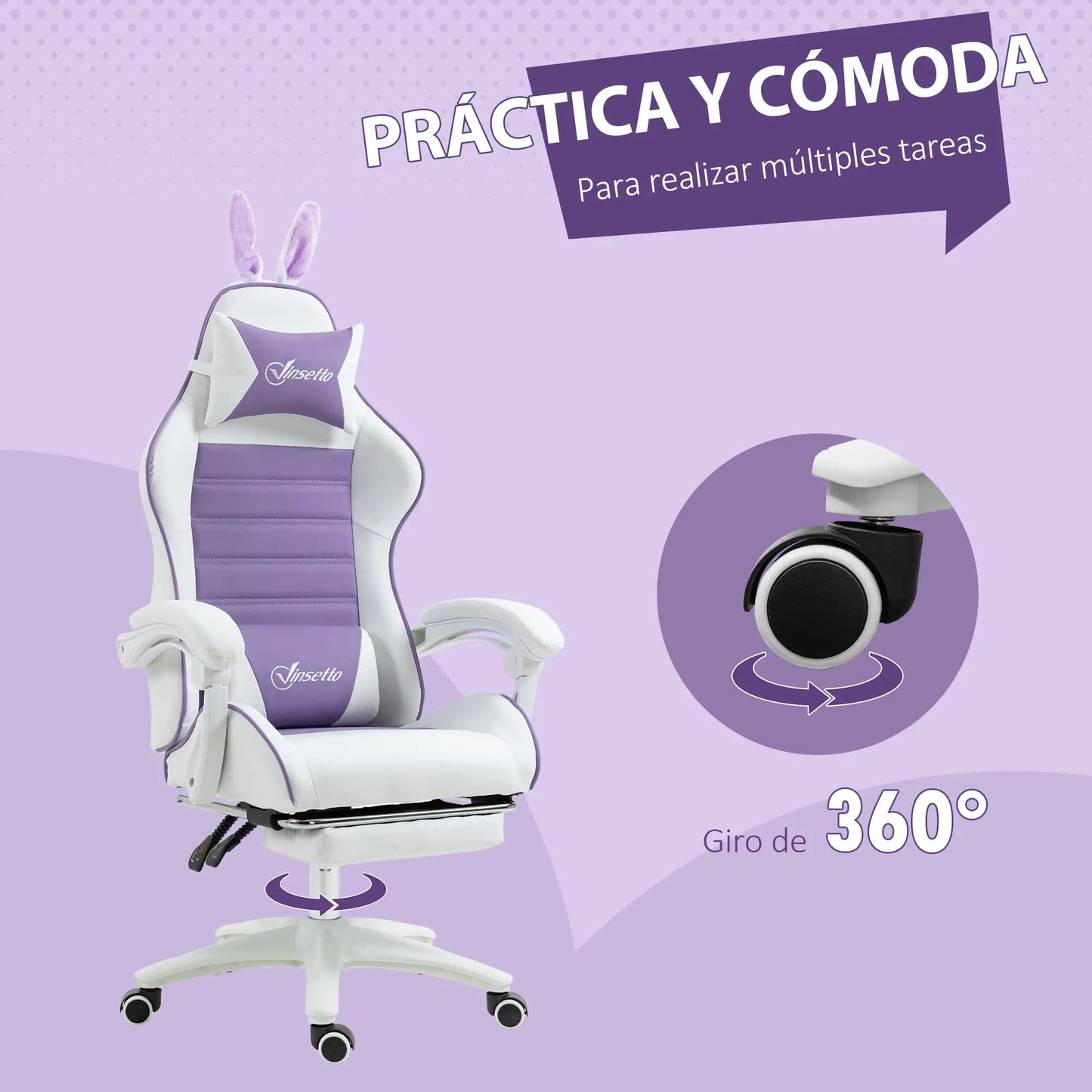 SILLA GAMER MODELO PURPLEBUNNY image 3