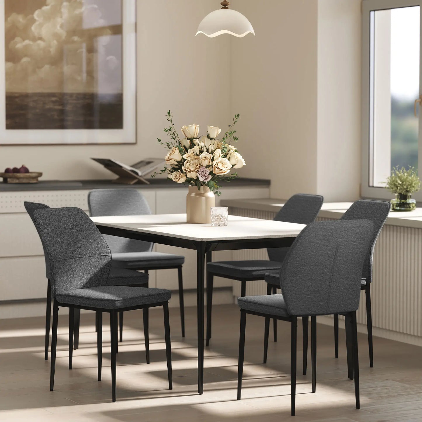 CONJUNTO DE 2 SILLAS DE COMEDOR TAPIZADAS EN TERCIOPELO image 0