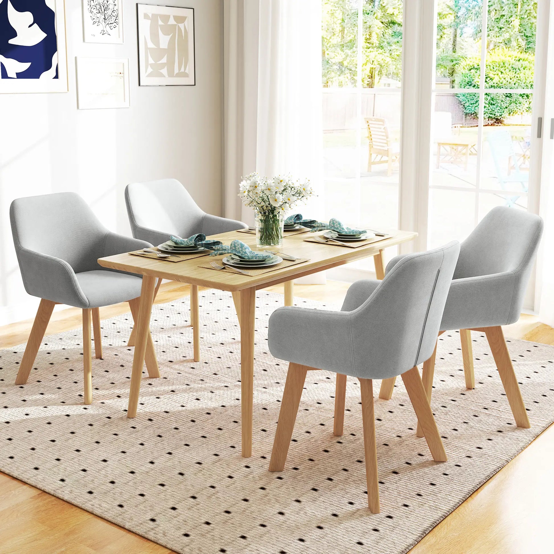 JUEGO DE 2 SILLAS DE COMEDOR TERCIPELO GRIS – MODELO LUNA image 5