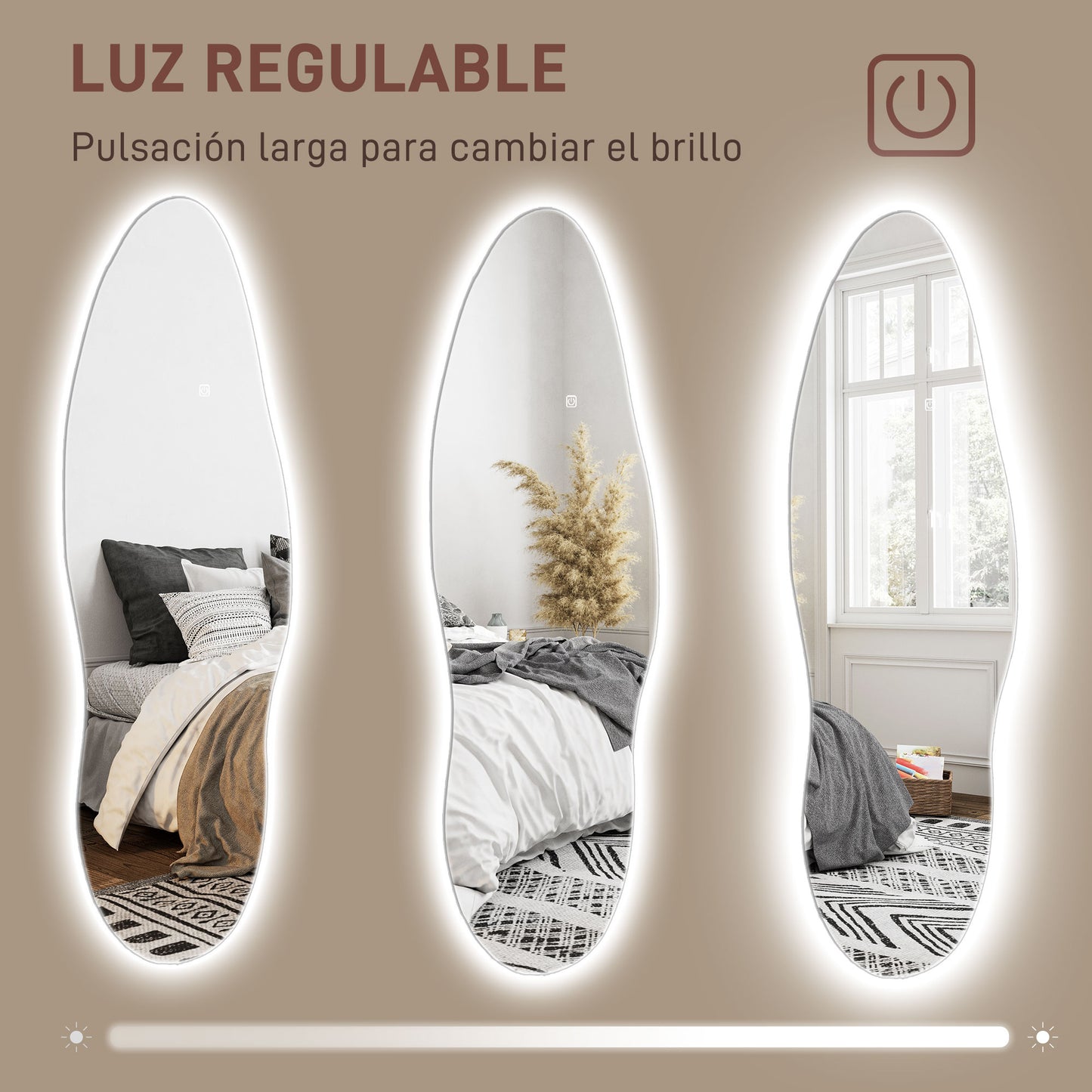 ESPEJO LED WAVE FULL BODY 3 TONOS image 1