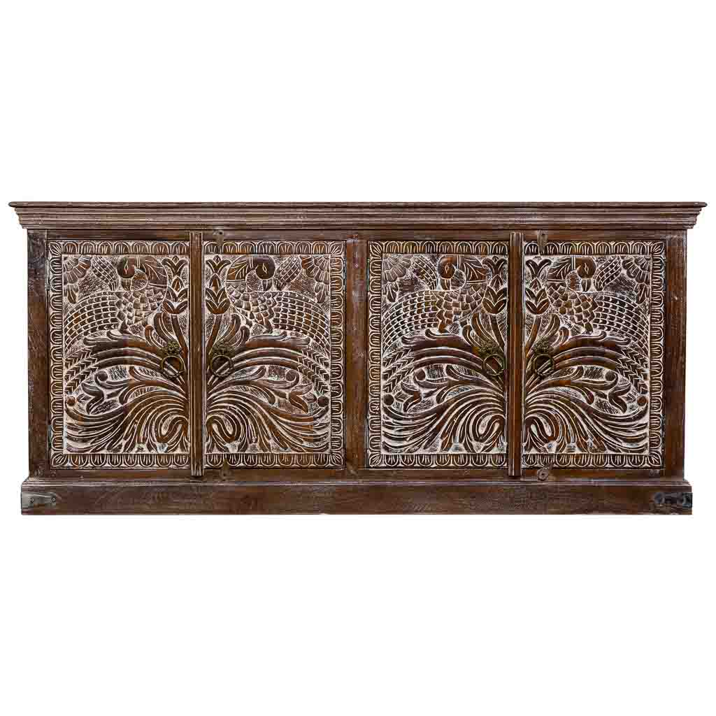 APARADOR AKI DE MADERA ARTESANAL CON 4 PUERTAS MARRÓN image 8
