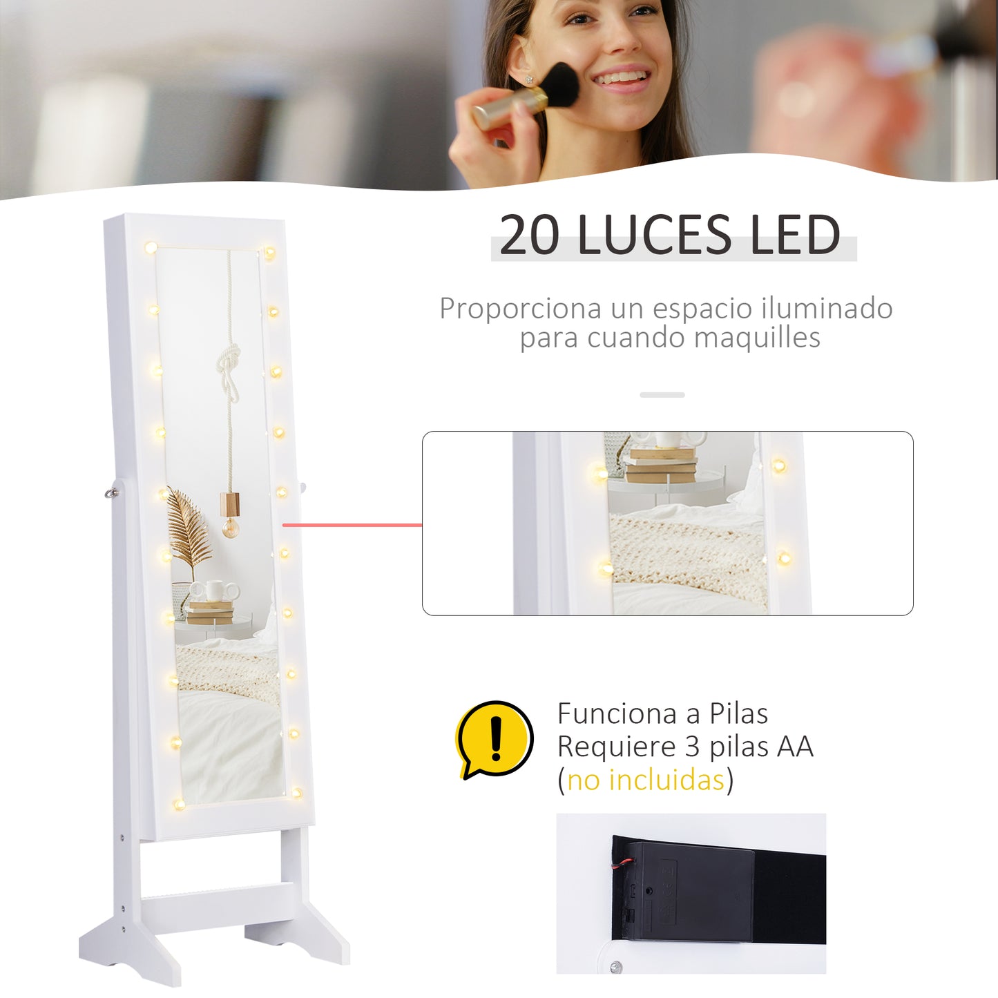 ESPEJO JOYERO LUMINA WHITE LED image 7