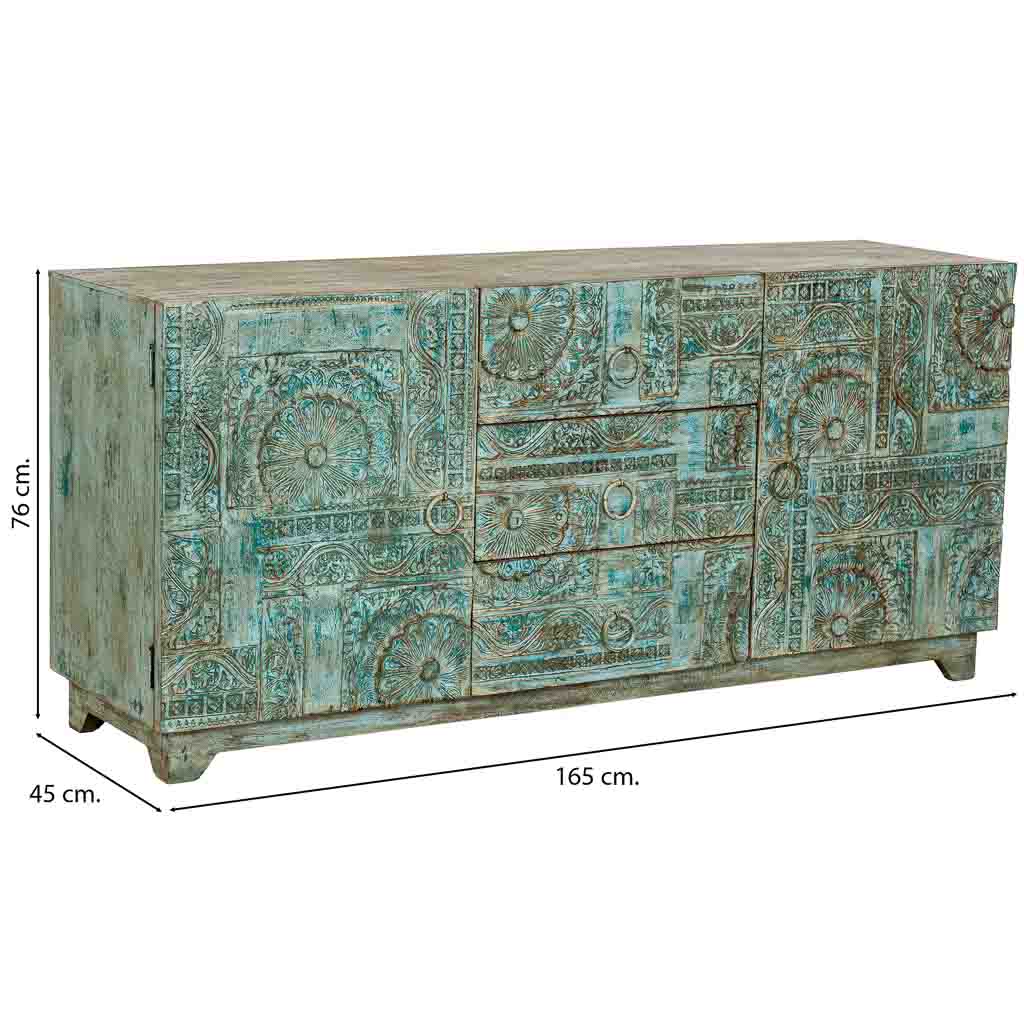 APARADOR DALIAN AQUA GREEN VINTAGE ARTESANAL image 5