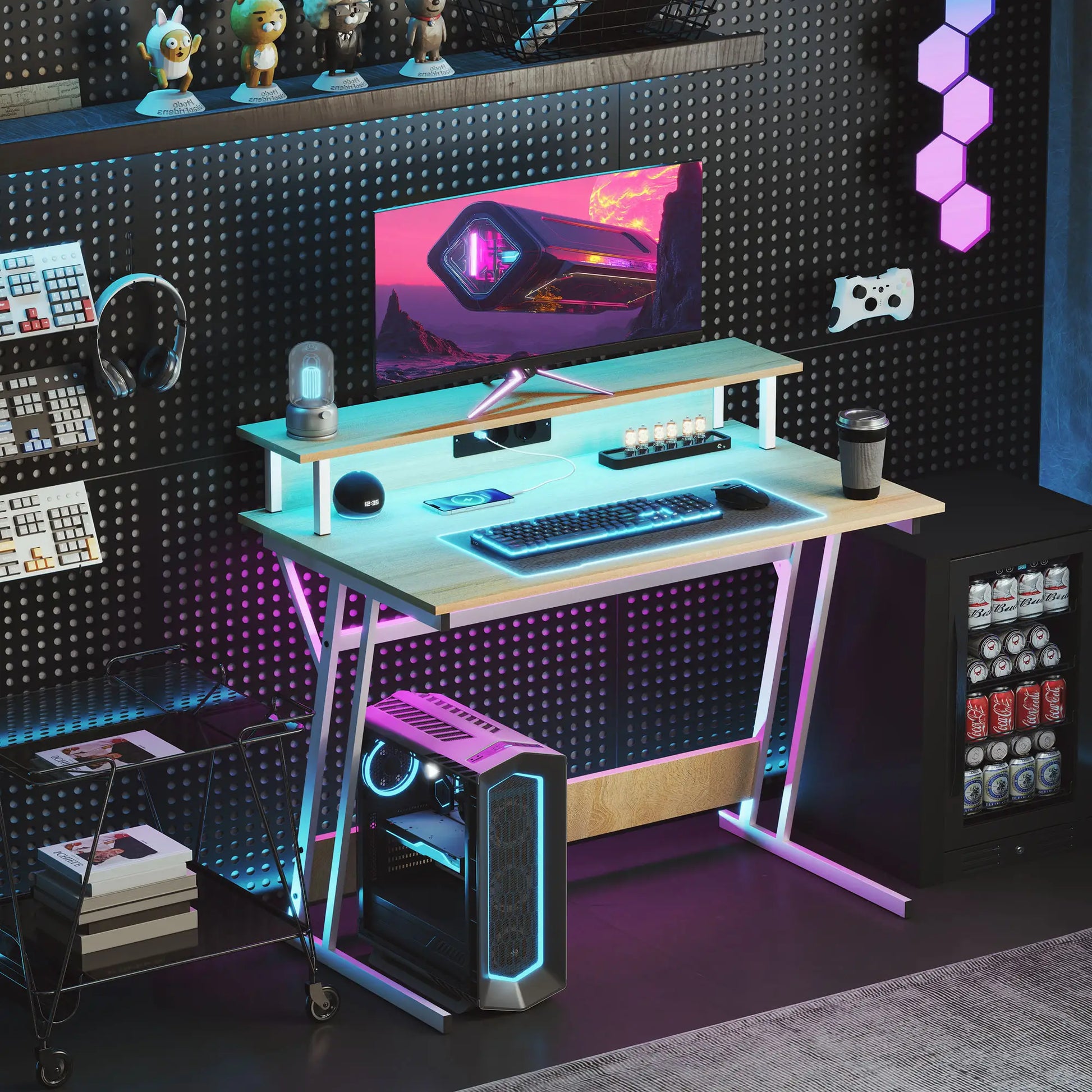 ESCRITORIO GAMING LUXFORGE RGB 100 CON LUCES LED image 0