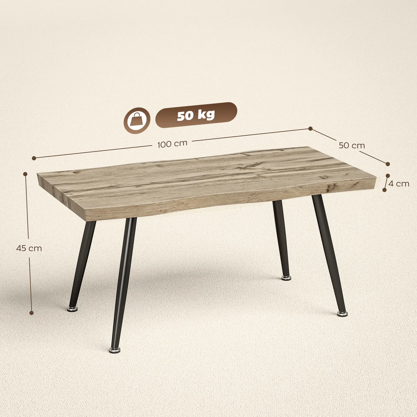 MESA DE CENTRO CURVA ROBLE STEEL image 5