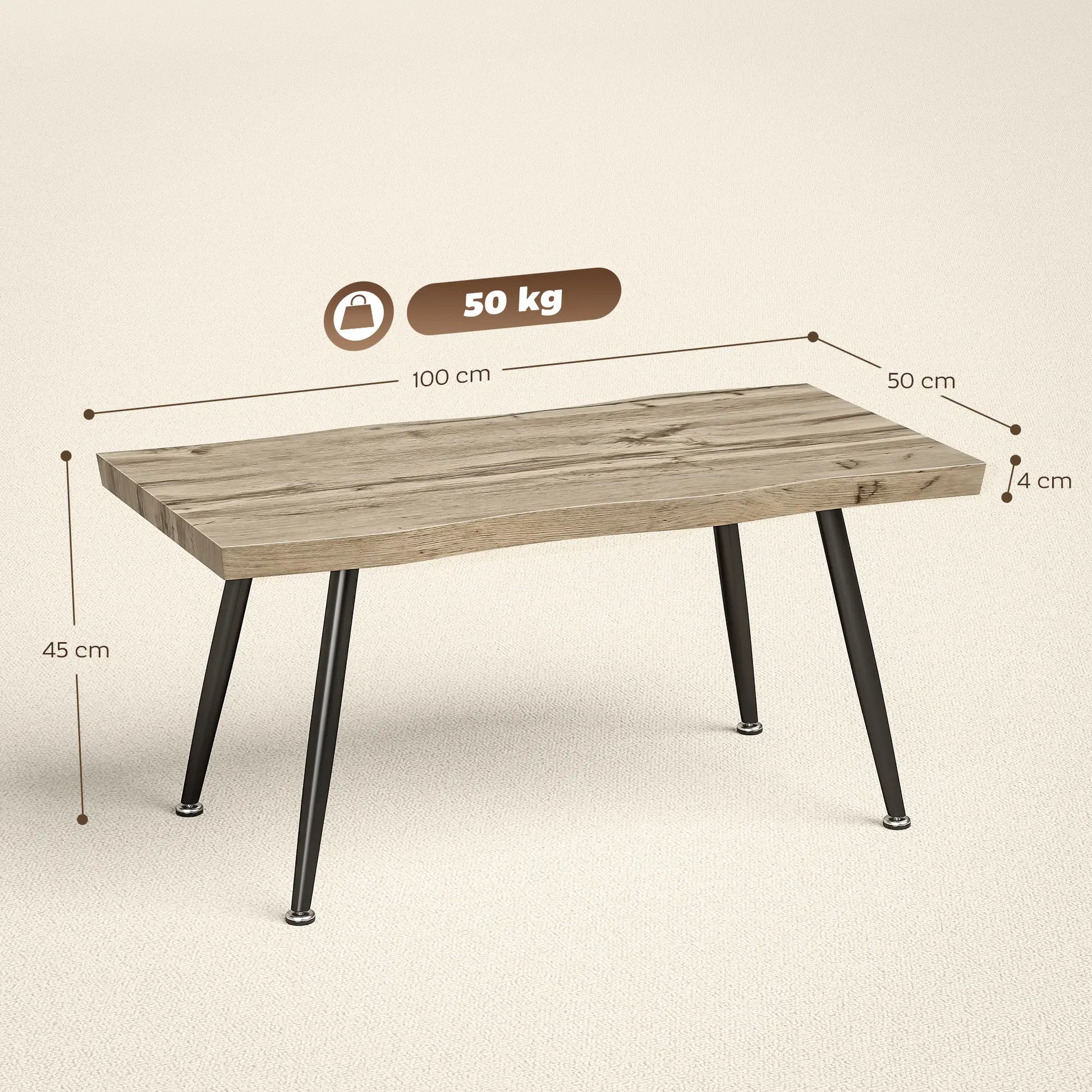 MESA DE CENTRO CURVA ROBLE STEEL image 5