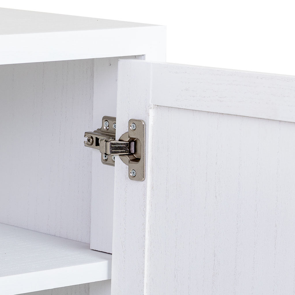 APARADOR MARTA DE MADERA Y METAL BLANCO 2 PUERTAS Y LEJA VISTA image 6