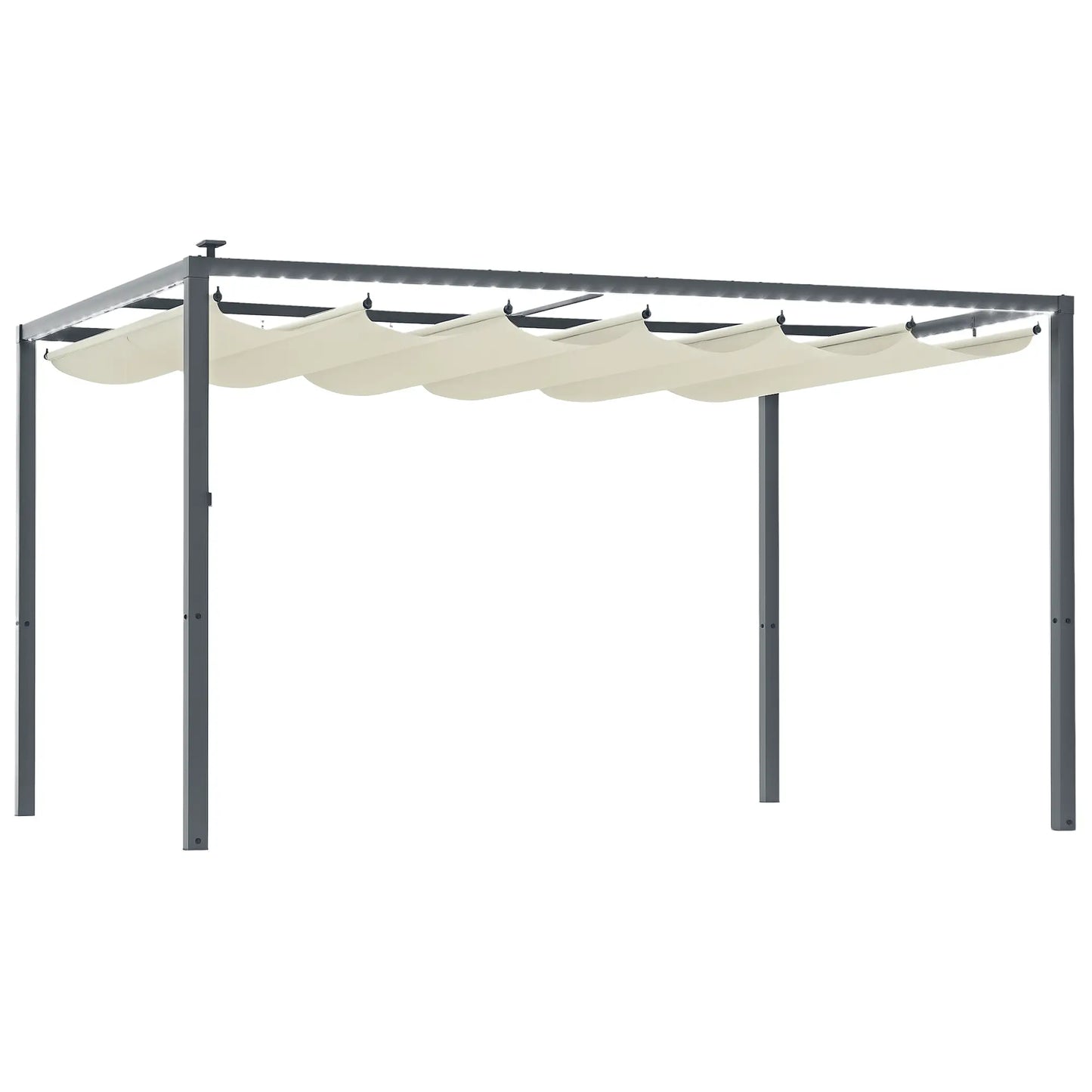 PÉRGOLA DE ALUMINIO SOLARYA 430 LED CON TECHO RETRÁCTIL Y LUCES SOLARES image 6