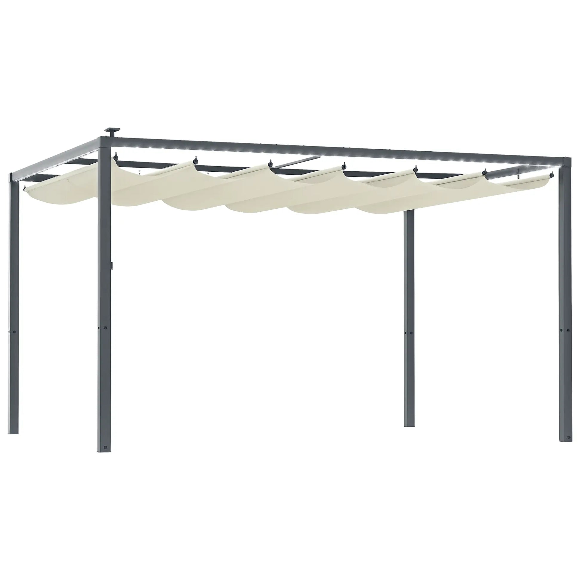 PÉRGOLA DE ALUMINIO SOLARYA 430 LED CON TECHO RETRÁCTIL Y LUCES SOLARES image 6