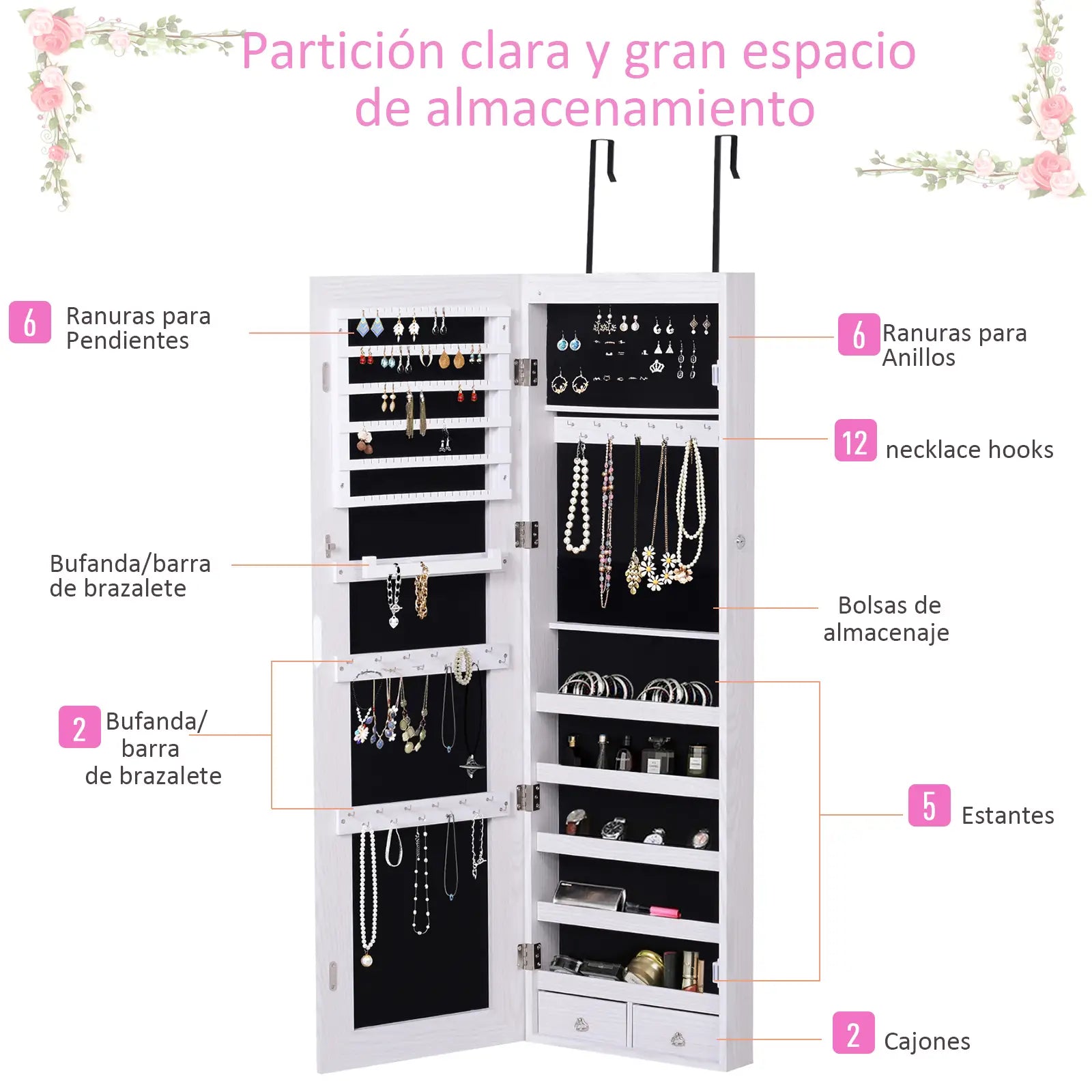 ESPEJO JOYERO LED WALL STYLE CON CERRADURA image 7