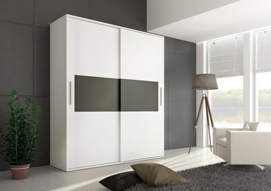 ARMARIO 2 PUERTAS CORREDERAS CABRA BLANCO / GRAFITO image 0