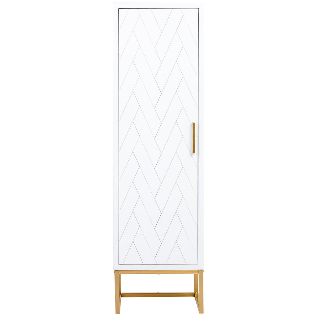 ARMARIO MARTA DE MADERA Y METAL BLANCO 1 PUERTA CON 3 ESTANTES image 3