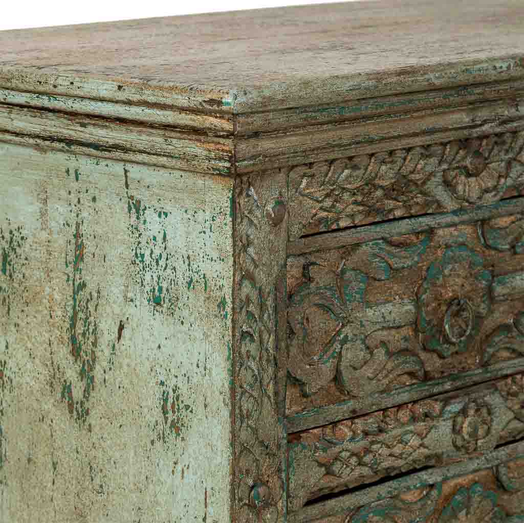 CÓMODA DALIAN AQUA GREEN VINTAGE 5 CAJONES image 1