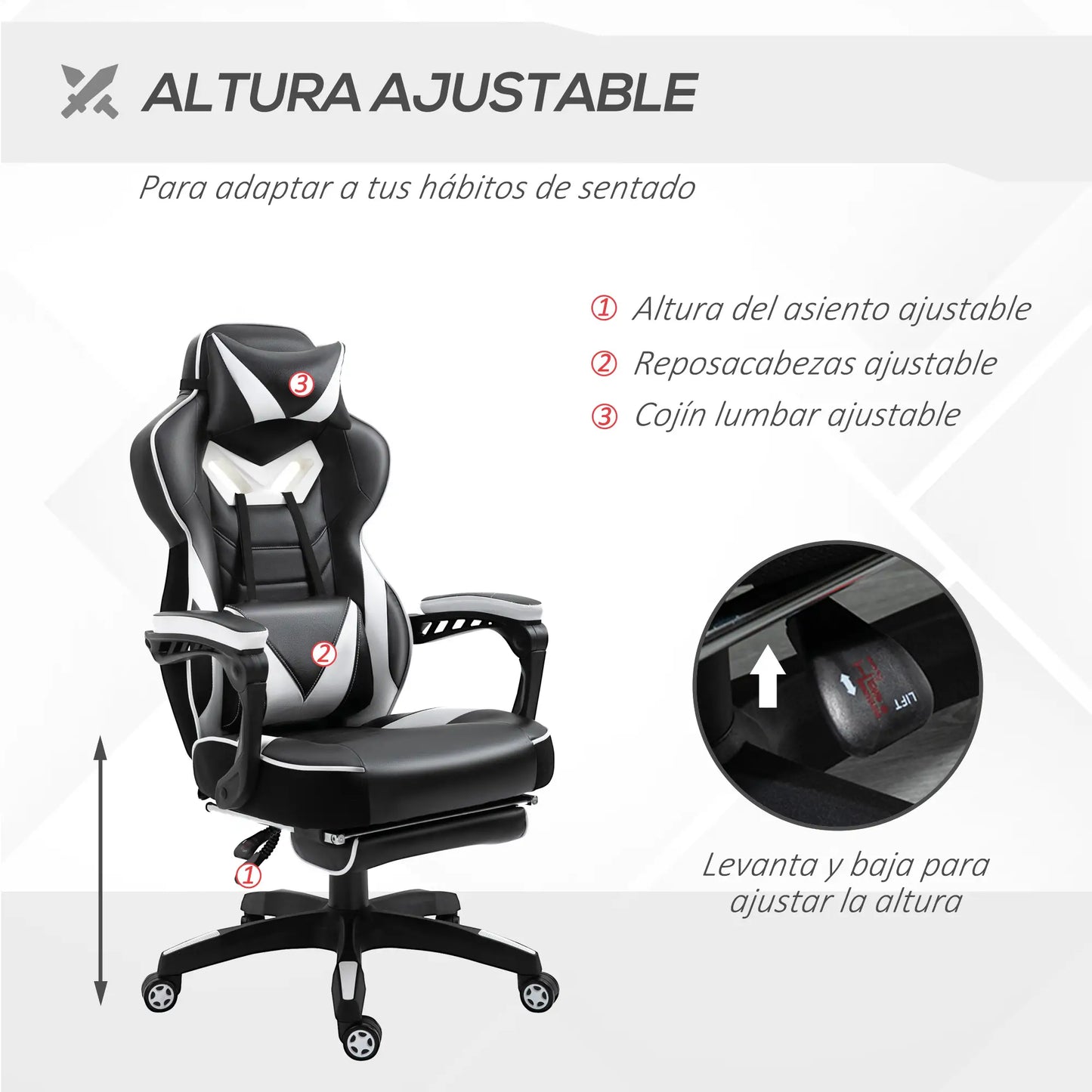 SILLA GAMING MODELO BLANCO RELAX PRO MAX image 3