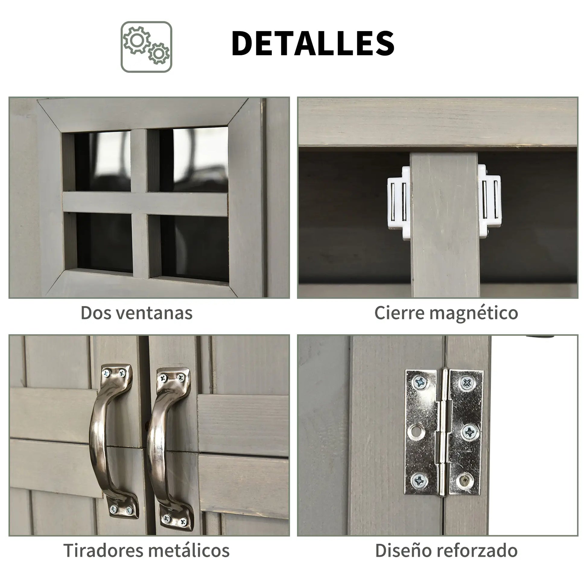 ARMARIO DE MADERA PARA EXTERIOR GRIS 127,5×50×164 CM image 4