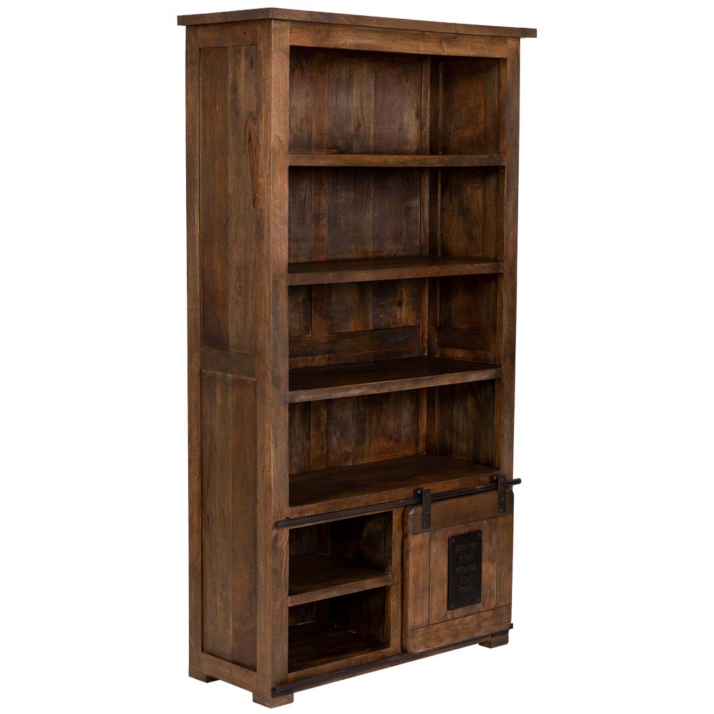 ESTANTE LIBRERÍA ÓXIDO ARTESANAL DE MADERA MACIZA image 3