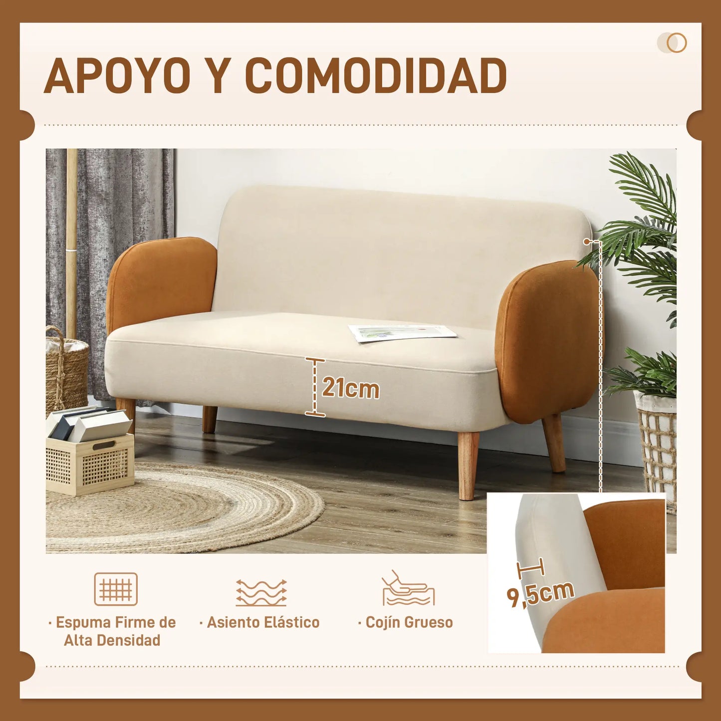 SOFÁ 2 PLAZAS MODELO SIENA BICOLOR image 1