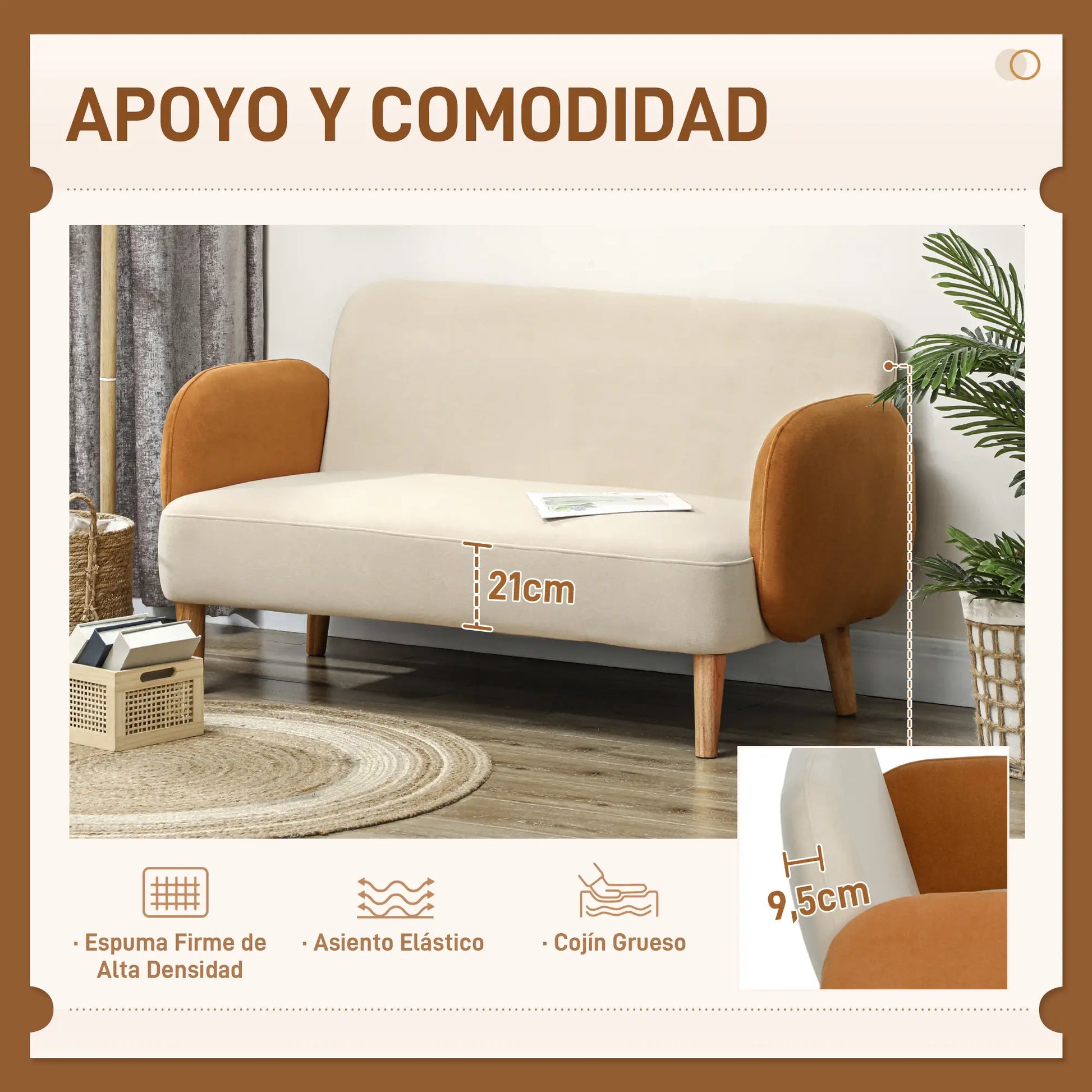 SOFÁ 2 PLAZAS MODELO SIENA BICOLOR image 1