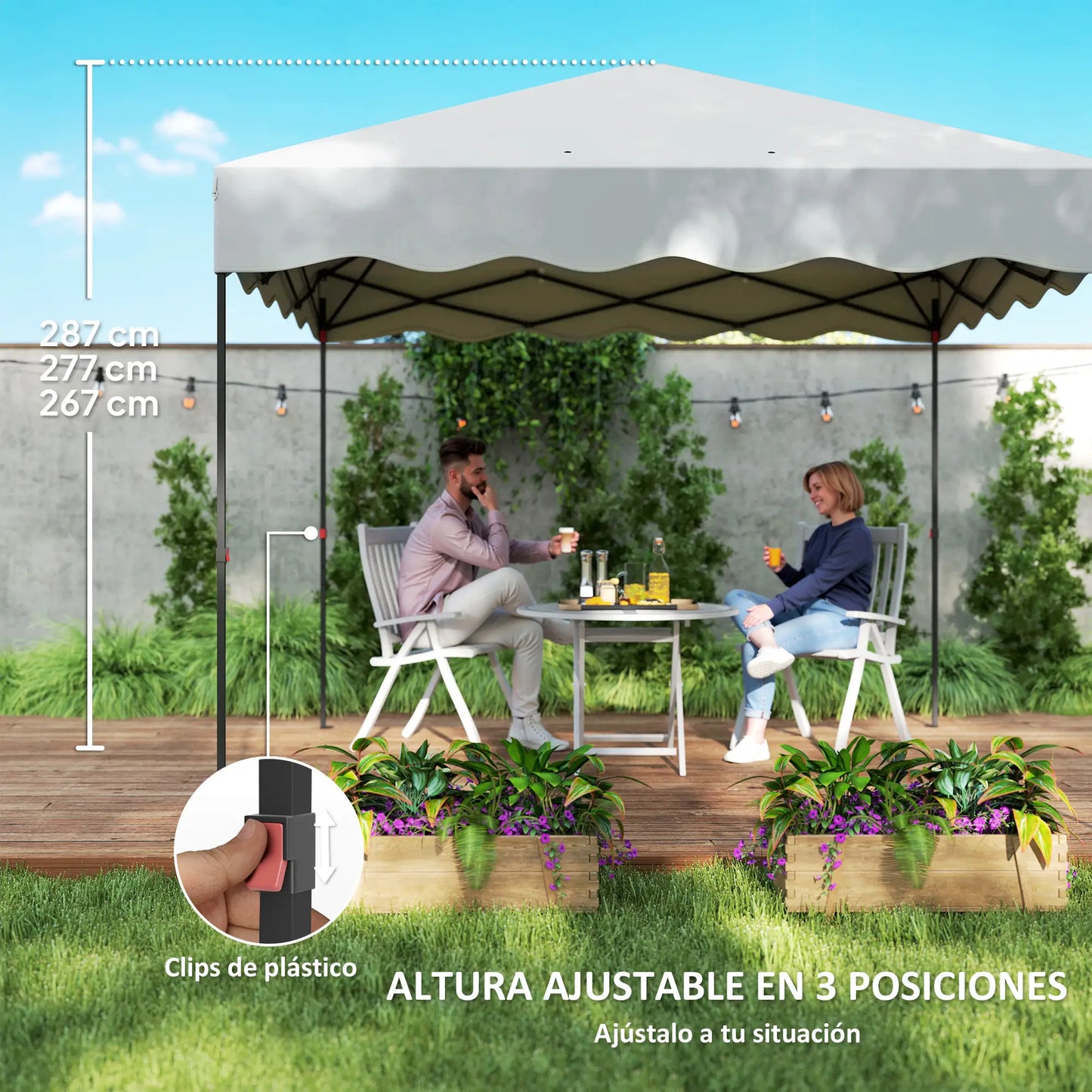 CARPA PLEGABLE DE JARDÍN AURA SHADE 3X3 BLANCA image 7