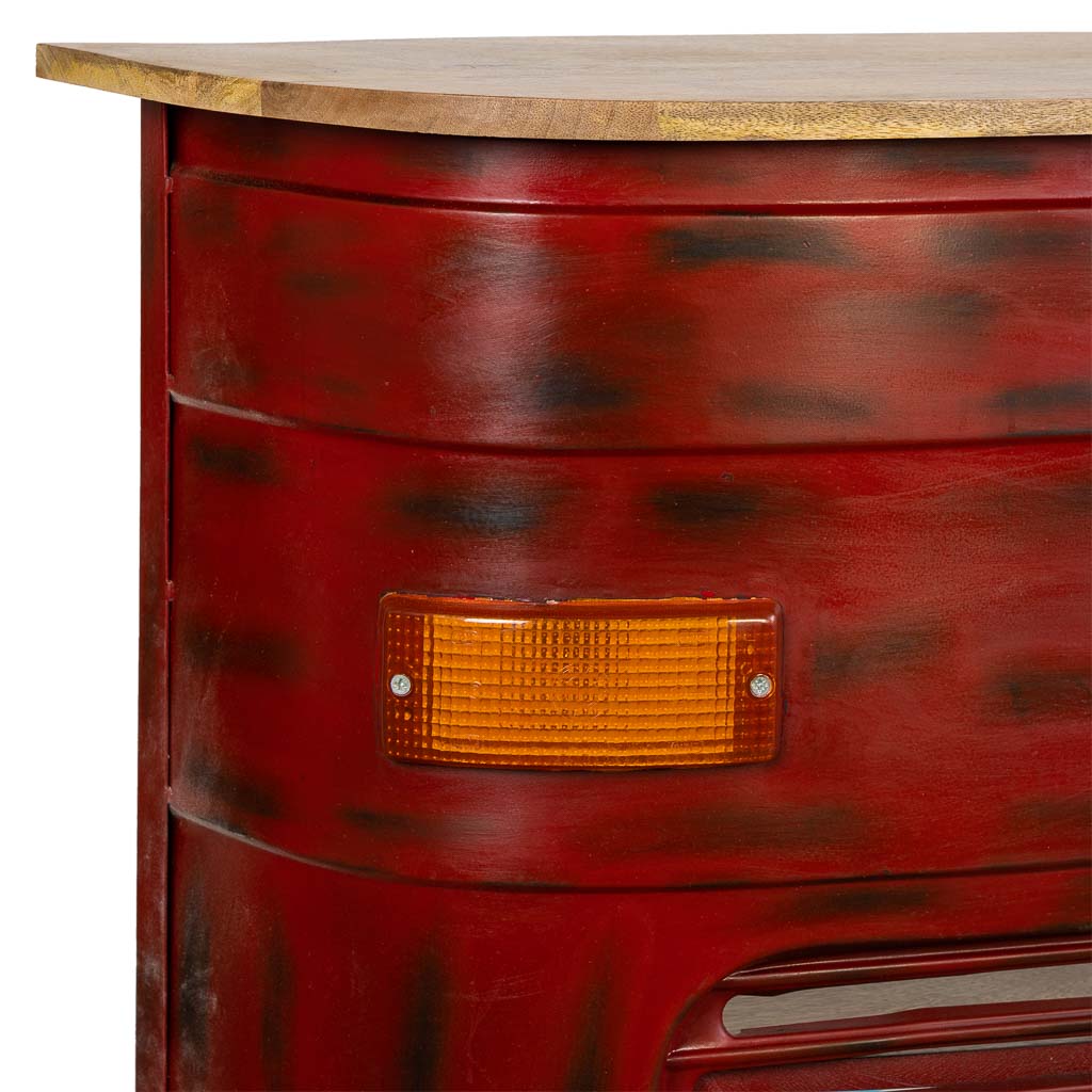 BARRA BOTELLERO FURGONETA ARTESANAL ROJA CON LUZ image 5