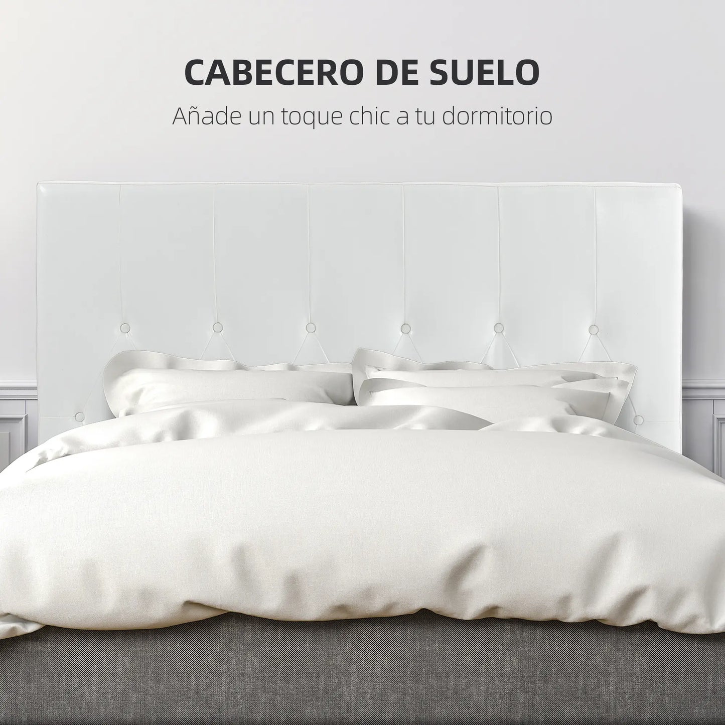CABECERO DE CAMA BLANCO 160 CM TAPIZADO EN PU image 3
