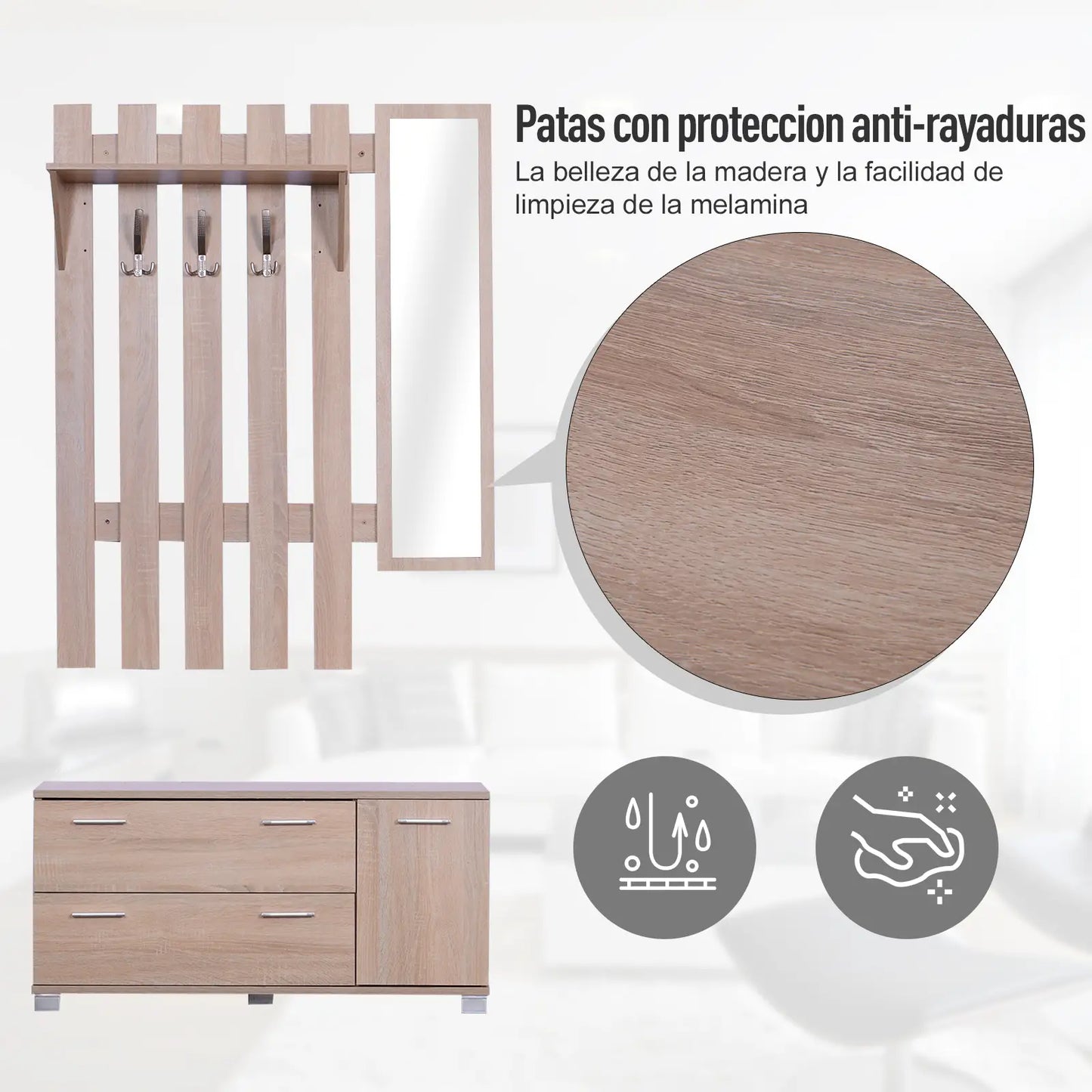 RECIBIDOR ROBLE HOMEWELCOMER 3 EN 1 image 8