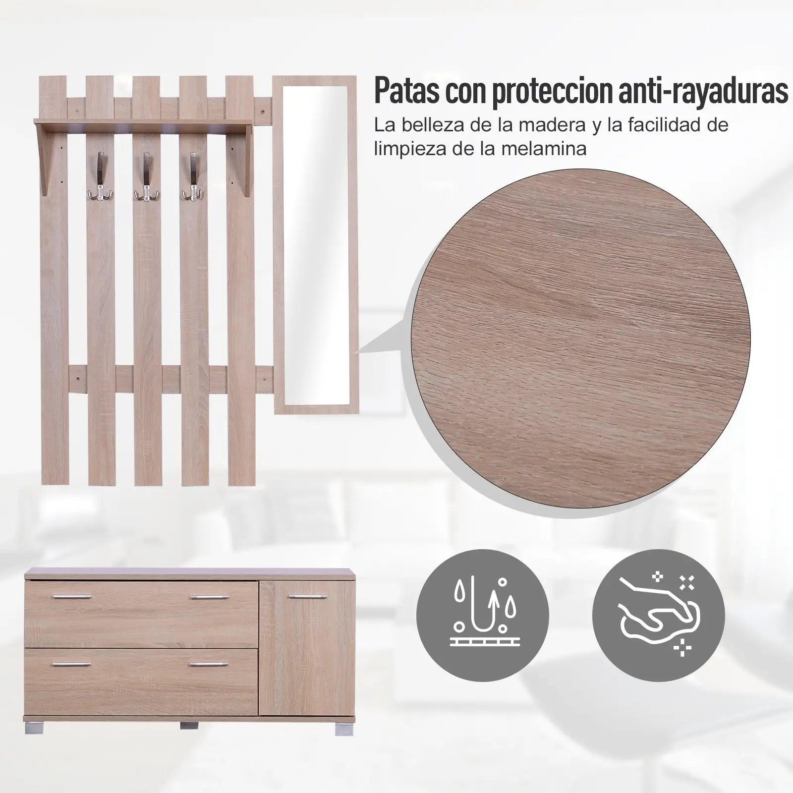 RECIBIDOR ROBLE HOMEWELCOMER 3 EN 1 image 8