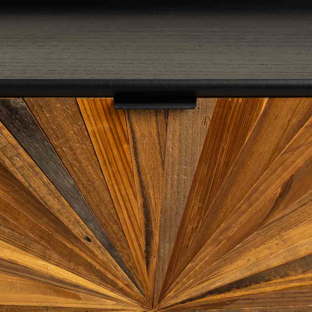 BANCO ZAPATERO TAKI DE MADERA RECUPERADA NEGRA image 2