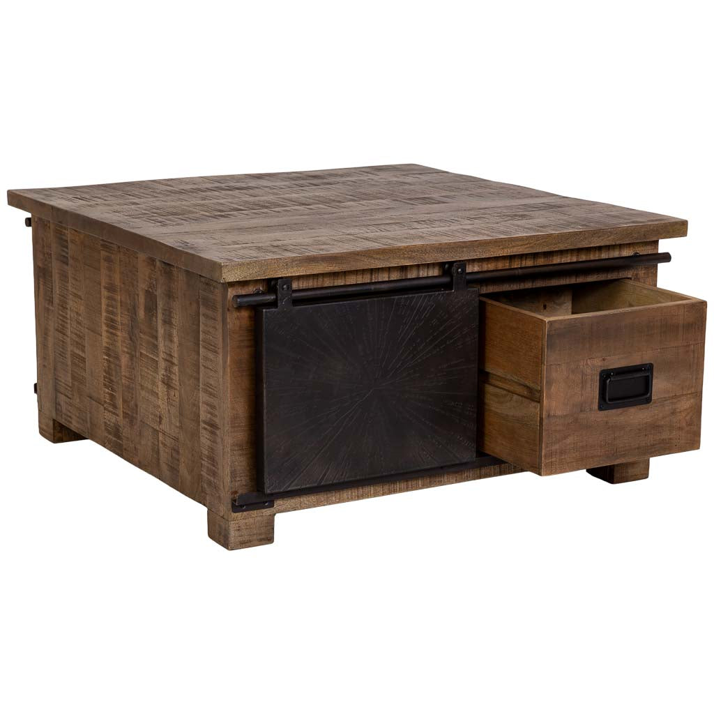 MESA DE CENTRO ÓXIDO ARTESANAL DE MADERA MACIZA image 7