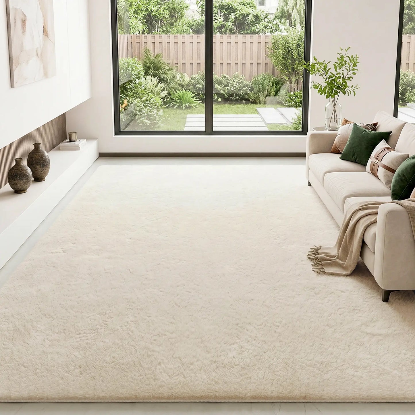 🏡 ALFOMBRA DE SALÓN 160 × 120 CM LAVABLE – PELO LARGO, SUAVIDAD Y ESTILO MODERNO