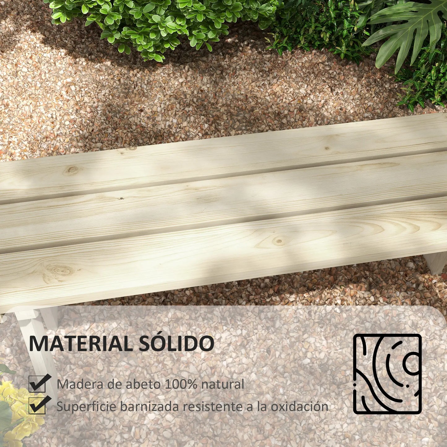 🌿 BANCO DE JARDÍN “MODELO NATURA BASIC” – 2 PLAZAS MADERA NATURAL 130 CM