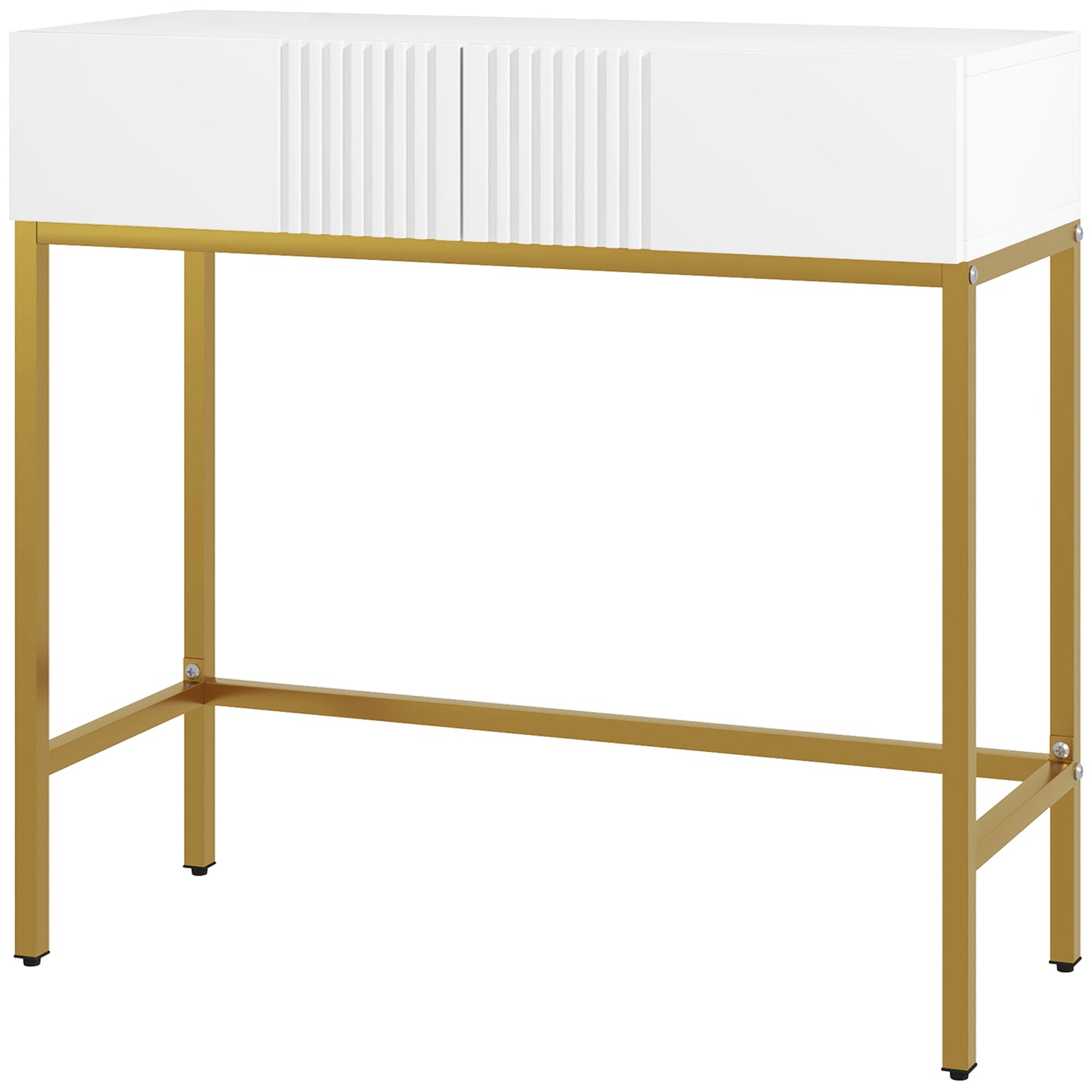 CONSOLA MODERNA BLANCA “GOLDEN LINE DOUBLE DRAWER” image 8