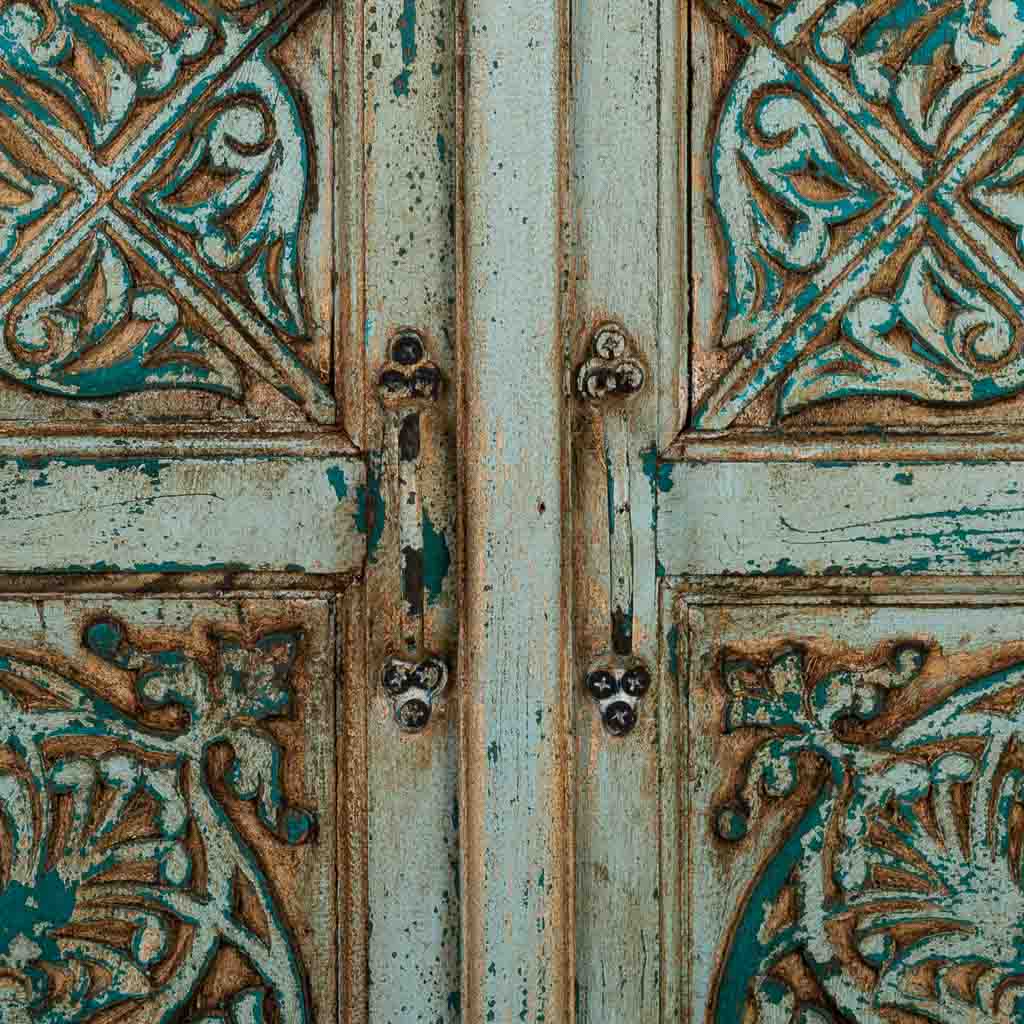 RECIBIDOR DALIAN ARTESANAL VERDE AGUAMARINA DE MADERA image 3