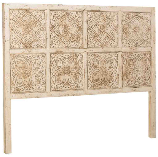 CABECERO DALIAN ARTESANAL BLANCO DE MADERA MACIZA 130 image 0