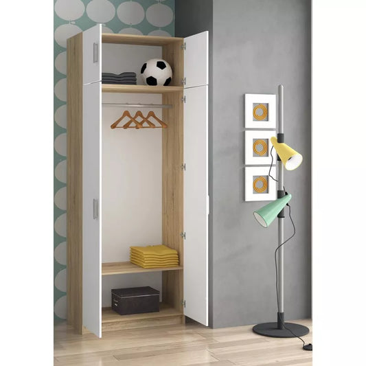 🧩 Armario 2 Puertas CHAMPION – Blanco y Cambria | Opción Altillo image 0