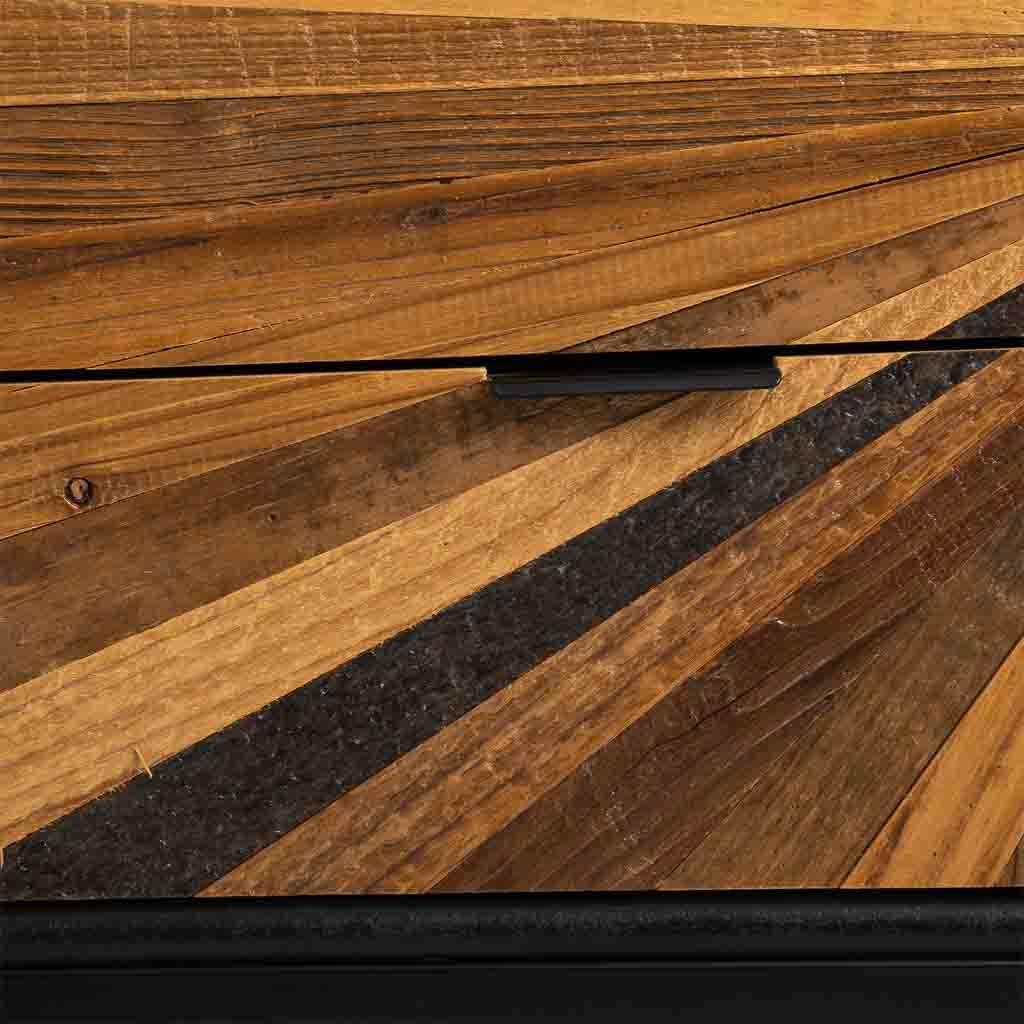 CÓMODA TAKI DE MADERA RECUPERADA NEGRA 5 CAJONES image 6
