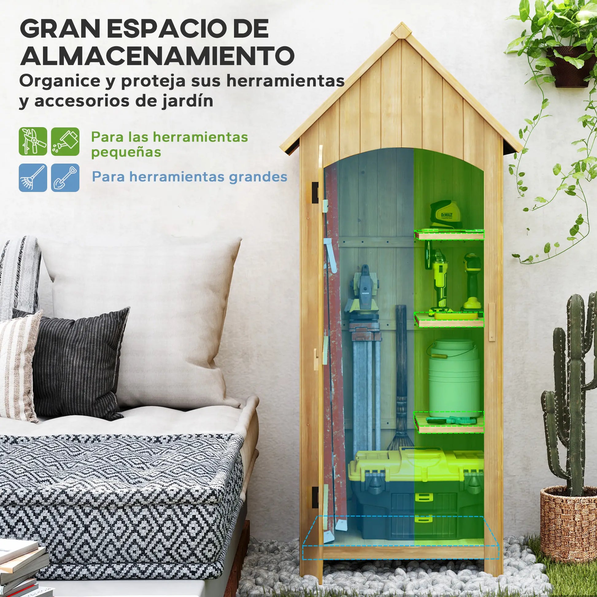 CASETA DE JARDÍN EXTERIOR DE MADERA 0,3 m² – ALMACENAJE DE HERRAMIENTAS image 6