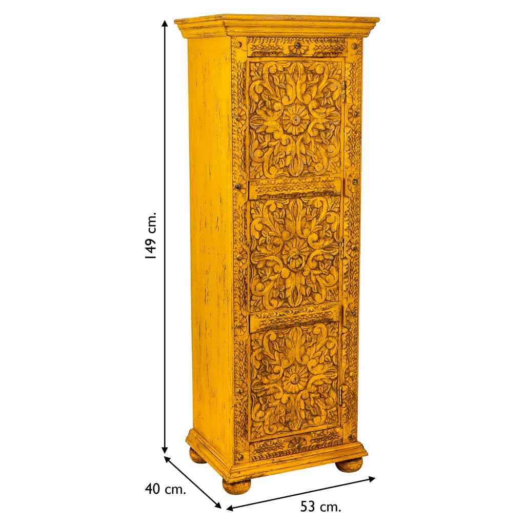 ARMARIO DALIAN YELLOW COMPACT ARTESANAL DE MADERA MACIZA image 2