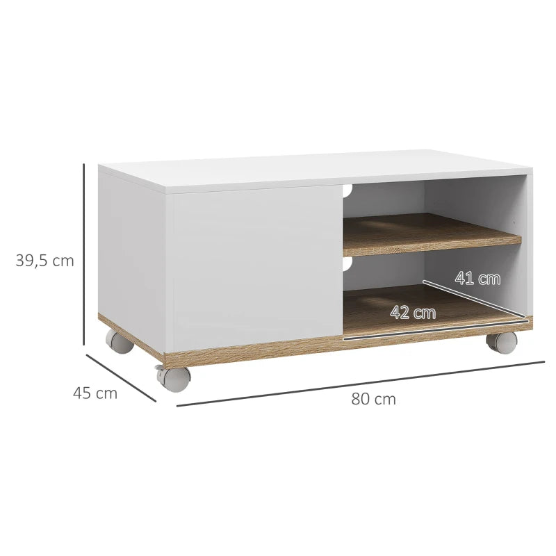 MUEBLE TV CON RUEDAS BLANCO image 2