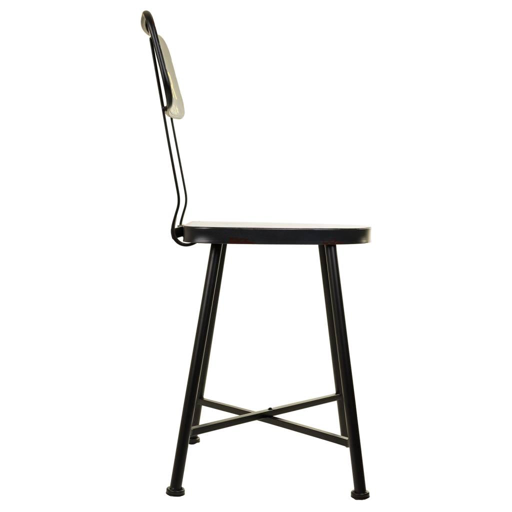 SILLA INDUSTRIAL DE METAL AZUL VINTAGE image 4