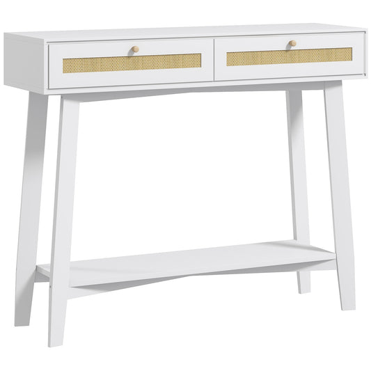 CONSOLA BOHO RATÁN “CANNAGE WHITE DOUBLE DRAWER” image 0